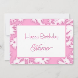 Cartão De Festividades Pink Color Me Daisies Birthday Card