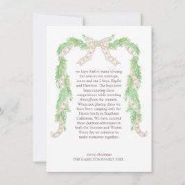 Cartão De Festividades Pink Coquette Arco Preppy Nutcracker Natal