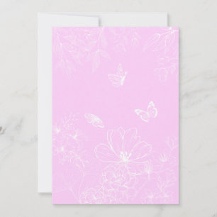 Cartão De Festividades Pink Floral Minimalista Padrão Moderno Abstrato