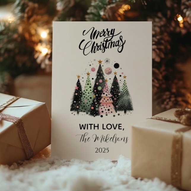 Cartão De Festividades Pink Forest Christmas (Criador carregado)