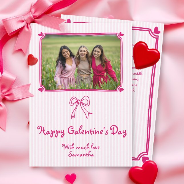 Cartão De Festividades Pink hand drawn scribble Galentine's Day photo (Criador carregado)