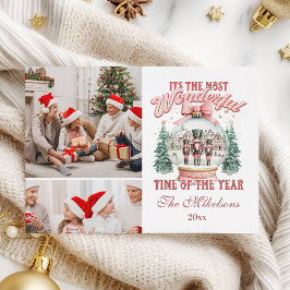 Cartão De Festividades Pink Nutcracker Christmas 2 Photo Wonderland Gl