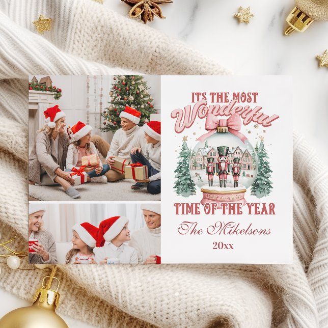 Cartão De Festividades  Pink  Nutcracker Christmas 2 Photo  Wonderland Gl (Criador carregado)