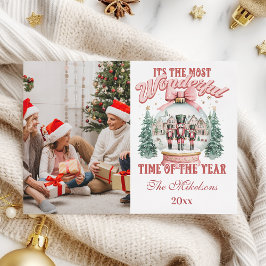 Cartão De Festividades Pink Nutcracker Christmas Photo Wonderland Glob