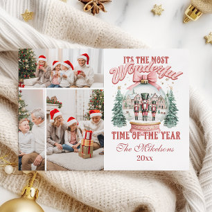 Cartão De Festividades Pink Nutcracker Natal 3 Foto Wonderland Gl