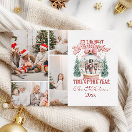 Cartão De Festividades Pink Nutcracker Natal 4 Foto Wonderland Gl