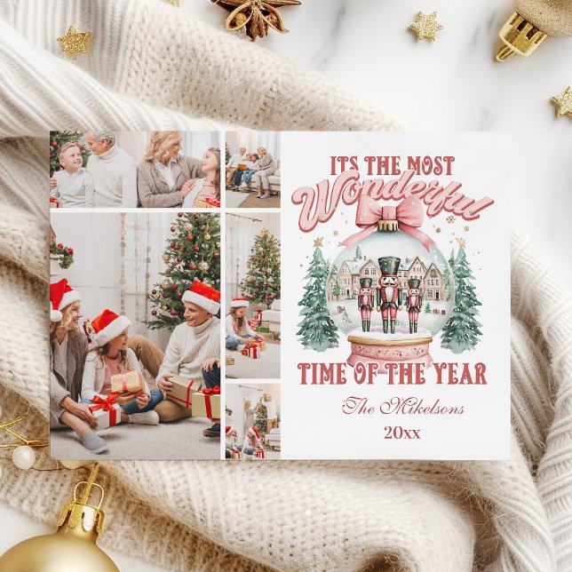 Cartão De Festividades Pink Nutcracker Natal 5 Foto Wonderland Gl (Criador carregado)