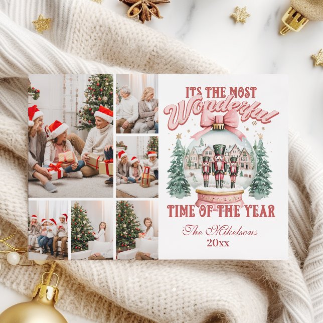 Cartão De Festividades Pink Nutcracker Natal 6 Foto Wonderland Gl (Criador carregado)
