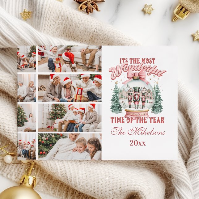 Cartão De Festividades Pink Nutcracker Natal 8 Foto Wonderland Gl (Criador carregado)