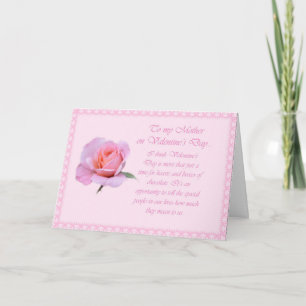 Cartão De Festividades Pink Rose Happy Valentine's Day Mother Card