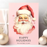 Cartão De Festividades Pink Vintage Watercolor Papai Noel Natal<br><div class="desc">Mande cumprimentos festivos com o nosso Cartão de Férias de Natal Pink Vintage Watercolor Santa Claus! Esta carta encantadora apresenta uma ilustração nostálgica de aquarela de Papai Noel em um fundo vibrante, adornada com flocos de neve delicados. Perfeito por espalhar alegria de férias, este cartão captura o espírito eterno do...</div>