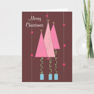 Cartão De Festividades Pink Whimsical Trees