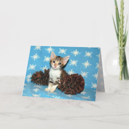 Cartão De Festividades Pinos de inverno de Tippy - Natal de Gato/Gato