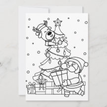 Pinte Você Mesmo o Papai Noel e a Rena