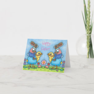 Cartão De Festividades PINTINHO CORTADO DE CORTE DO BUNNY LESTE NO Vazio