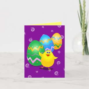 Cartão De Festividades pintinho engraçado páscoa, placa
