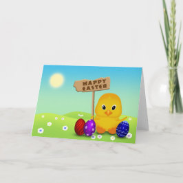 Cartão De Festividades Pintinho Felz pascoa