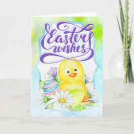 Cartão De Festividades Pintinho giro - Desejos da Páscoa