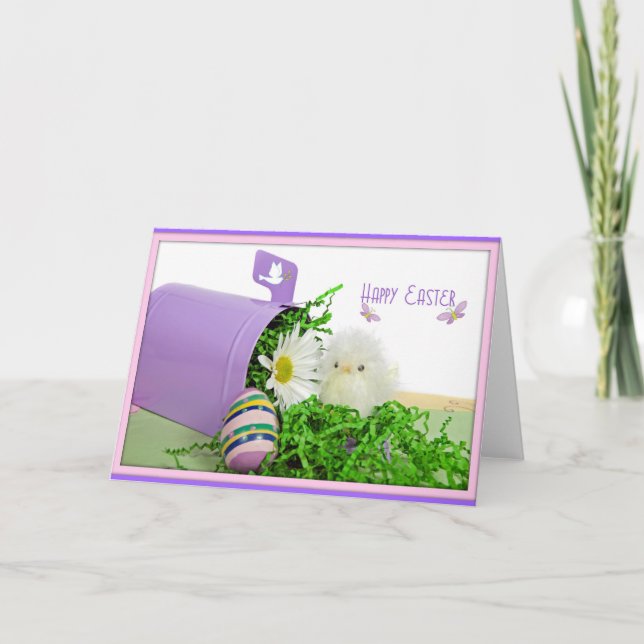 Cartão De Festividades Pintinho páscoa (Frente)