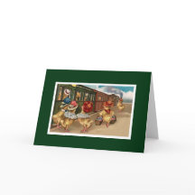 Pintinhos Amarelos no Comboio - Arte Antropomórfic