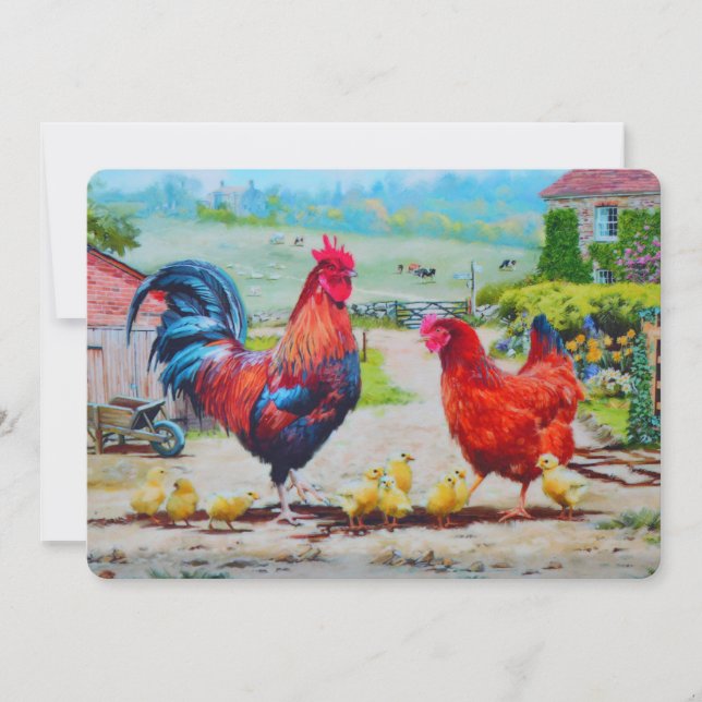 Cartão De Festividades Pintos na Páscoa (Frente)