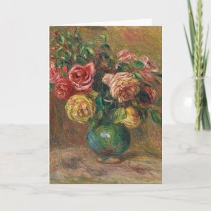 Cartão De Festividades Pintura a Óleo Floral Francesa Vintage de Renoir