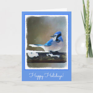 Cartão De Festividades Pintura Blue Jay - Arte Original para Pássaros