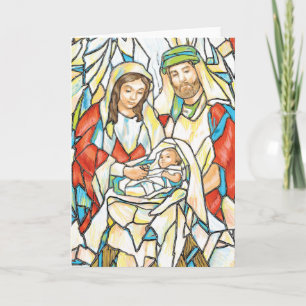 Cartão De Festividades Pintura da Natividade de Vidro Estreito