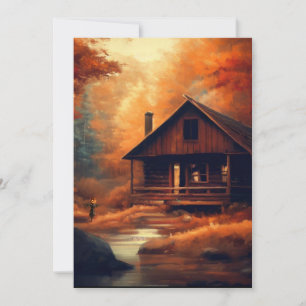 Cartão De Festividades Pintura de outono/outono/Halloween/rústico