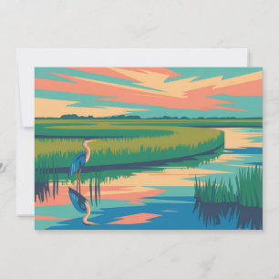 Cartão De Festividades Pintura do Parque Nacional Everglades