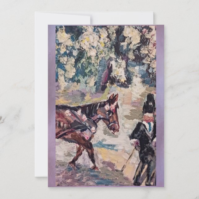 Cartão De Festividades pintura em cabine de cavalo ao estilo renoir (Frente)