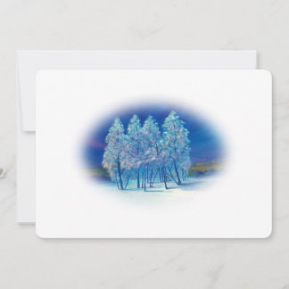 Cartão De Festividades Pintura em Neve das Árvores de Natal