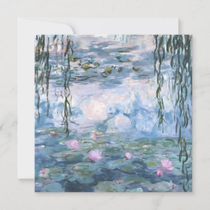 Cartão De Festividades Pintura Impressionista de Lírios Aquáticos de Clau