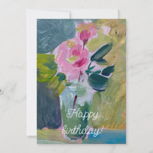 Cartão De Festividades Pintura, rosas de pinça