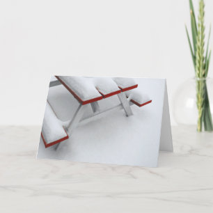 Cartão De Festividades piquenique na neve