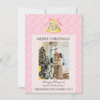 Píquete de Pink da Célula de Natal com Foto