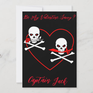 Cartão De Festividades Pirata do Jolly Roger do Dia dos Namorados