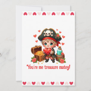 Cartão De Festividades Pirata fofo do dia dos namorados