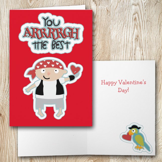 Cartão De Festividades Pirate Heart Valentine Card (Criador carregado)