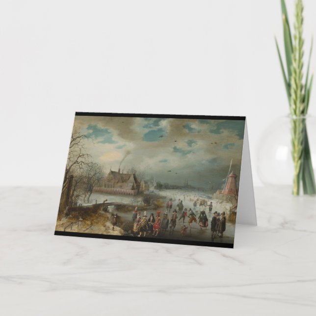 Cartão De Festividades Pista no rio Amstel Congelado (Frente)
