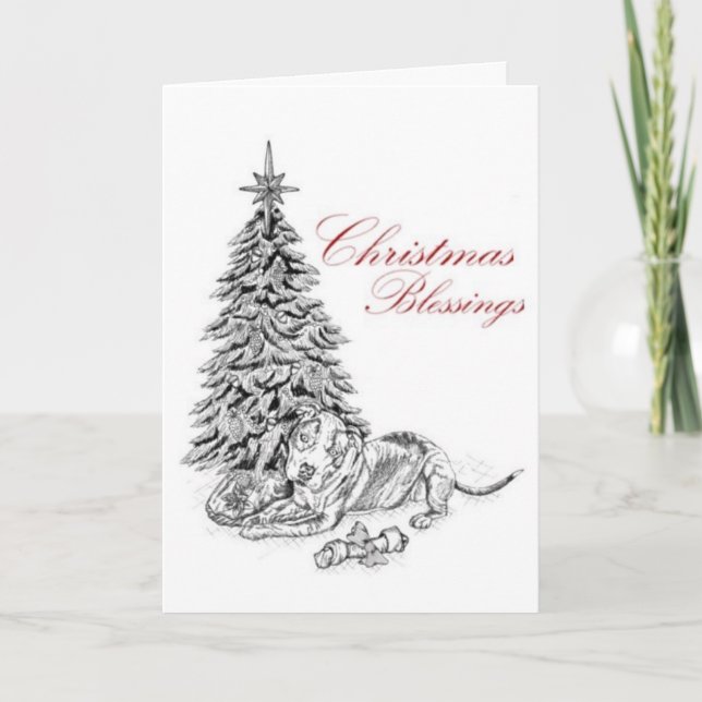 Cartão De Festividades Pit bull Christmas card (Frente)