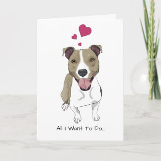 Cartão De Festividades Pit Bull Valentine's Day Card