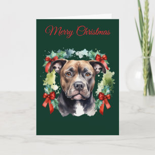 Cartão De Festividades Pitbull de Natal