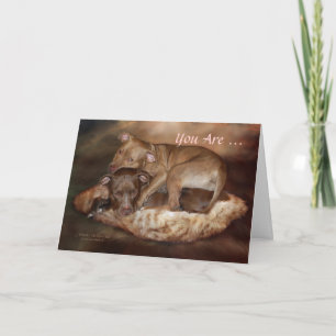 Cartão De Festividades Pitbulls-Softer Side Valentine's Day ArtCard