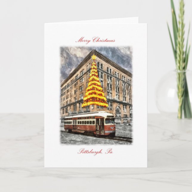Cartão De Festividades "Pittsburgh Christmas Memories" Greeting Card (Frente)