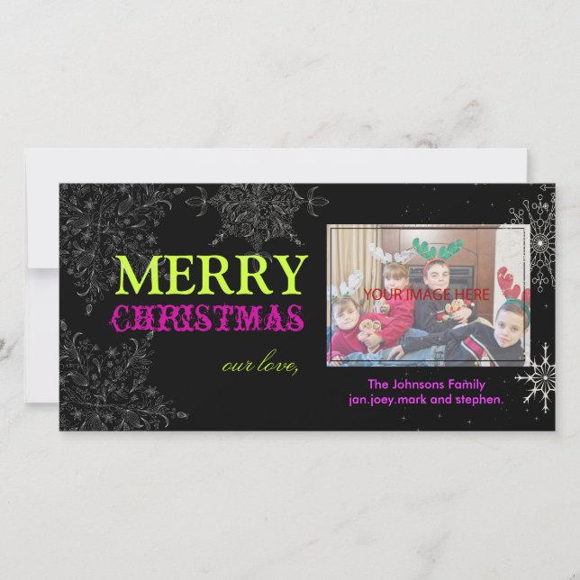 Cartão De Festividades PixDezines Flocos de neve, Natal, cores DIY... (Frente)