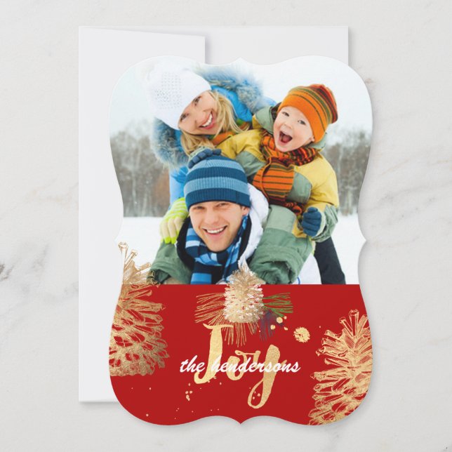 Cartão De Festividades PixDezines pinhas/dourado//cartões de natal (Frente)