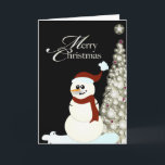 Cartão De Festividades PixDezines Snowman/Glowing Christmas Tree<br><div class="desc">PixDezines snowman and glowing Christmas tree.  Sending a Merry Christmas to friends and family.   Copyright © 2010 PixDezines.com™ and PixDezines™ on zazzle.com</div>