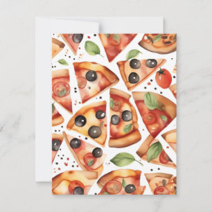 Cartão De Festividades Pizza Nacional Semana D - Cores d'água