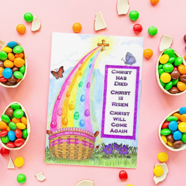 Cartão De Festividades Placa arco-íris páscoa (Criador carregado)